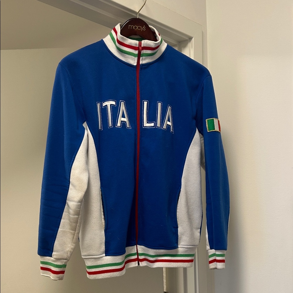 Blue and White Italia Track Jacket